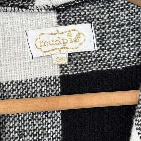 Mud Pie women’s black plaid blanket vest one size fits most - Picture 5 of 8